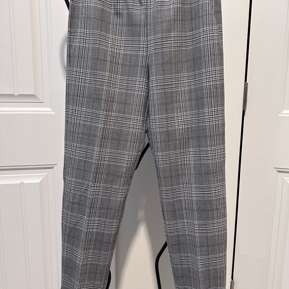 High-Rise Gray Plaid Cropped Trousers by D. Exterior